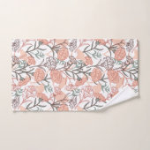 自然インスパイアフローラ：カーネーション花模様 バスタオルセット (ハンドタオル)