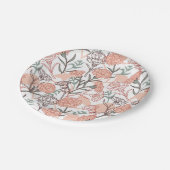 自然インスパイアフローラ：カーネーション花模様 ペーパープレート (アングル)