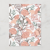 自然インスパイアフローラ：カーネーション花模様 ポストカード (正面)