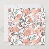 自然インスパイアフローラ：カーネーション花模様 招待状 (正面)