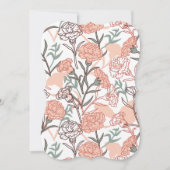 自然インスパイアフローラ：カーネーション花模様 招待状 (正面)
