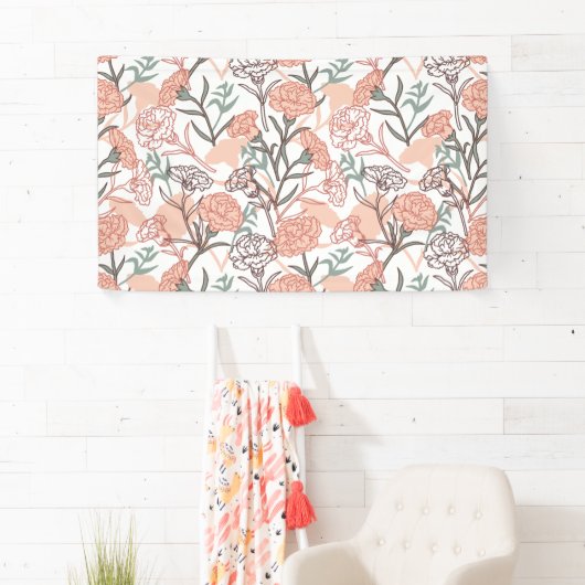 自然インスパイアフローラ：カーネーション花模様 横断幕 (インサイチュ)