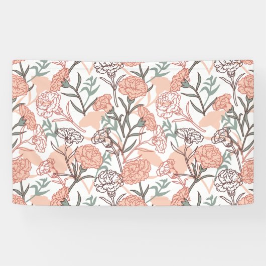 自然インスパイアフローラ：カーネーション花模様 横断幕 (横)