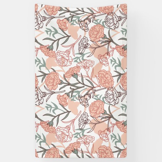 自然インスパイアフローラ：カーネーション花模様 横断幕 (縦)