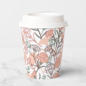 自然インスパイアフローラ：カーネーション花模様 紙コップ (裏面)