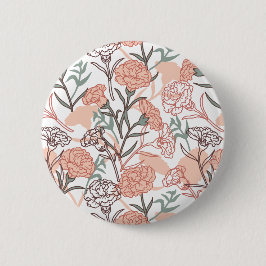 自然インスパイアフローラ：カーネーション花模様 缶バッジ