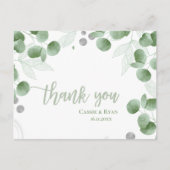 自然インスパイアユーカリ結婚の感謝 ポストカード (正面)