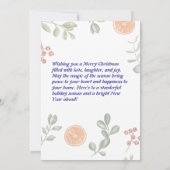 自然インスパイア入りのクリスマス祝いカード 招待状 (裏面)