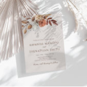 自然インスパイア秋の水彩写真結婚 招待状