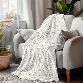 自然インスパイア色の植物株 フリースブランケット
