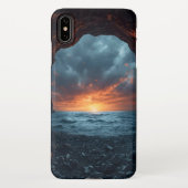 自然インスパイア電話ケース – 洞窟からの夕日 iPhoneケース (裏面)