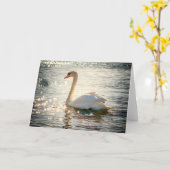 自然インスピレーションエレガントスワンのグリーティングカード カード (黄色い花)