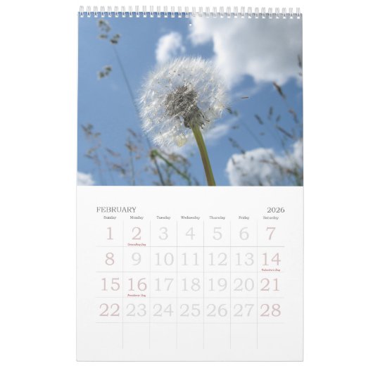 自然インスピレーションフォト カレンダー (2月 2026)