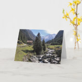 自然インスピレーション山小屋グリーティングカード カード (黄色い花)