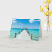自然インスピレーション結晶澄ん海桟橋 カード (黄色い花)