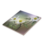 自然インスピレーション繊細な白い花 タイル (側面)