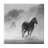 自然インスピレーション馬の白黒 タイル (正面)