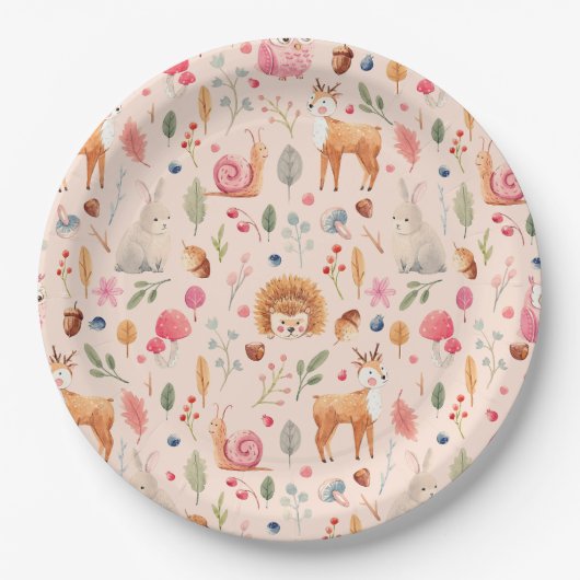 自然インピンク紙プレート ペーパープレート (正面)