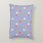 自然イースターバンニーフローラルパターンエッグ狩りラブ アクセントクッション (裏面(縦))