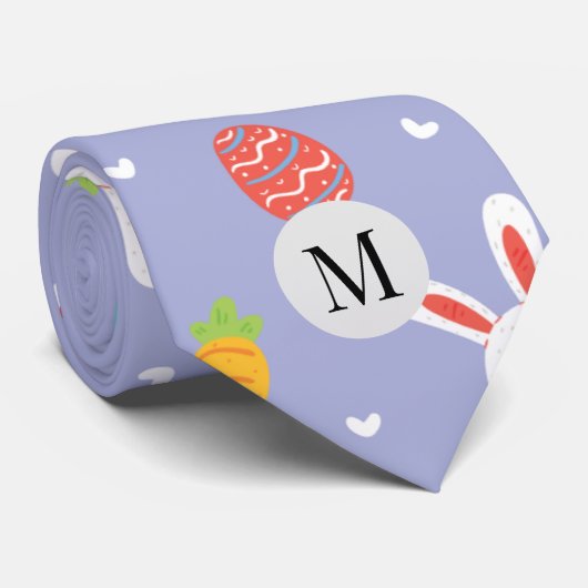 自然イースターバンニーフローラルパターンエッグ狩りラブ ネクタイ (ロール)