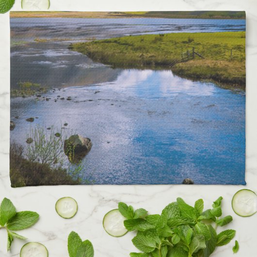 自然ウィュー，山 キッチンタオル (折り畳み)