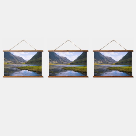 自然ウィュー，山 吊り下げ型タペストリー (トリプル)