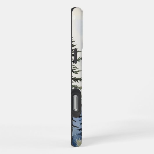 自然ウィルダネスマウンテンズウルフウルフ iPhoneケース (右側面)