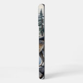 自然ウィルダネスマウンテンズウルフウルフ iPhoneケース (左側面)