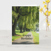 自然ウィローリバーパスフォト誕生日 カード (黄色い花)