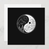 自然ウェーブズマウンテンムーンサン陰陽シンボルギ 招待状 (正面/裏面)