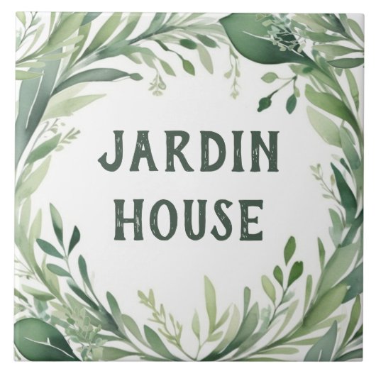 自然ウォーターカスタムカラープレートハウス名標識 タイル (正面)