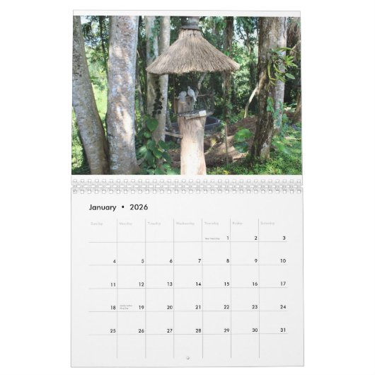 自然ウォーターフォール画像テキストを追加2025 連絡 カレンダー (1月 2026)