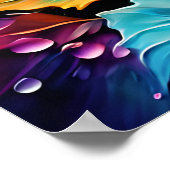 自然ウォールアート鮮やかカラー葉ドロップ ポスター (角)