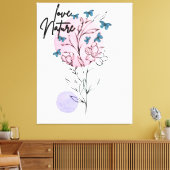 自然ウォールミニマルフローライラストレーションポスター キャンバスプリント (インサイチュ (リビング))