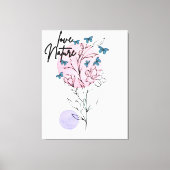 自然ウォールミニマルフローライラストレーションポスター キャンバスプリント (正面)