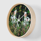 自然ウサギ 壁時計 (傾斜)
