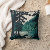 自然ウッズレイクヴィンテージコテージキャビンスローピル クッション (ブランケット)