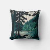 自然ウッズレイクヴィンテージコテージキャビンスローピル クッション (正面)