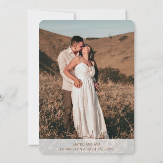 自然ウマ写真結婚のカスタム セーブザデート (裏面)