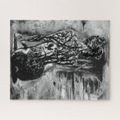自然ウーマンジグソーパズル白黒絵画ズ ジグソーパズル (横)