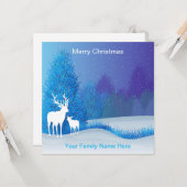 自然エルクディアブルークリスマスカード カード (正面/裏面インサイチュ)