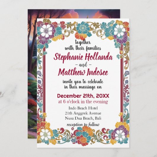 自然エレガンス&威厳のある美しいバンフ結婚ズ – 招待状 (正面/裏面)