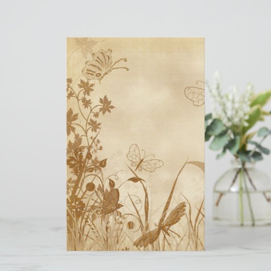 自然エレガントをテーマにしたヴィンテージ文房具(12) 便箋 (スタンド正面)