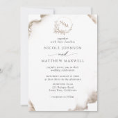 自然エレガントトーン水色,モノグラム結婚ズ 招待状 (正面)
