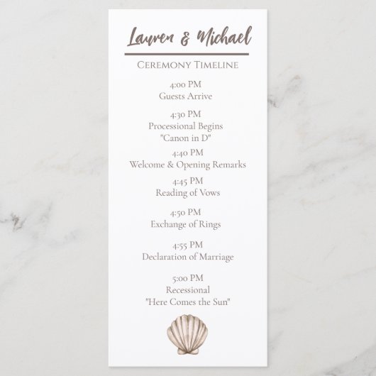 自然エレガントビーチシーシェルフラットプログラム プログラム (正面)