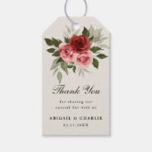 自然エレガントフローラ結婚の感謝 ギフトタグ (正面)