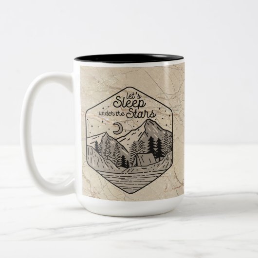 自然エレガントベージュ大理石セラミック ツートーンマグカップ (左)