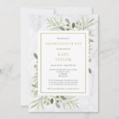 自然エレガント大理石の葬儀お祝い 招待状 (正面)