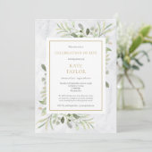 自然エレガント大理石の葬儀お祝い 招待状 (スタンド正面)