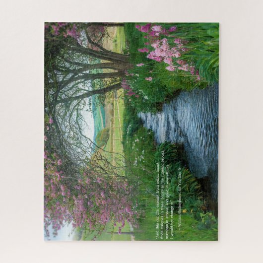 自然エレガント引用文花とストリーム ジグソーパズル (縦)